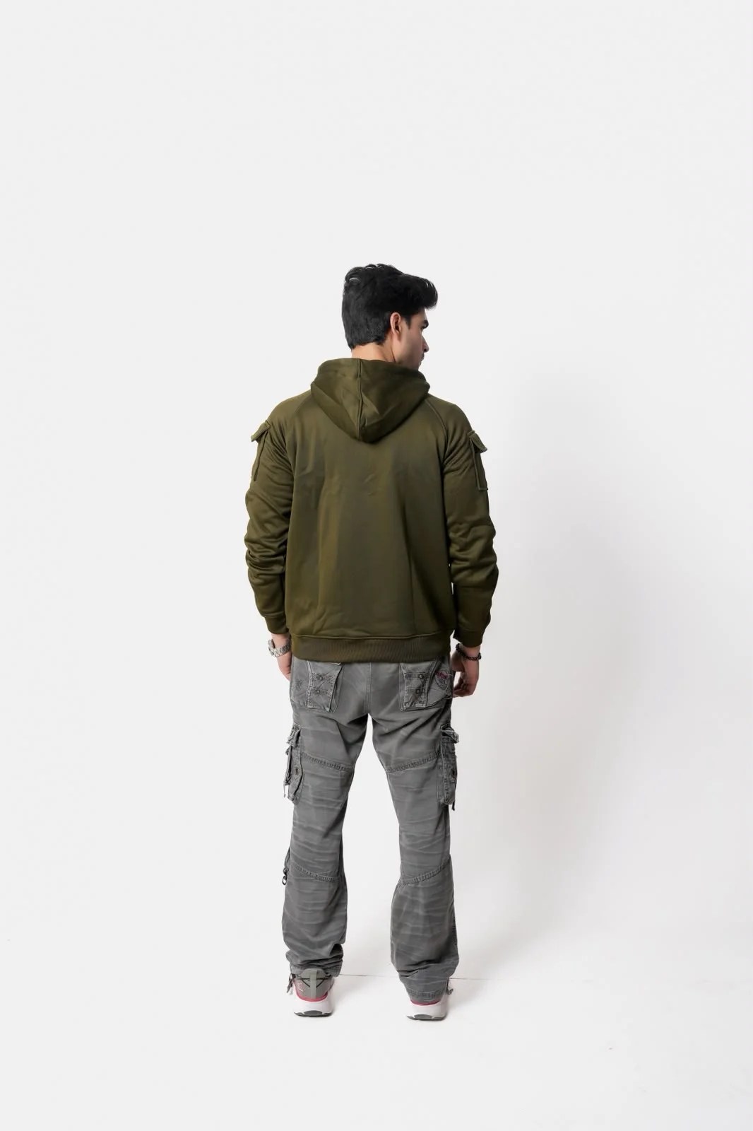 Premium Men’s Hoodie - Olive green - Image 3