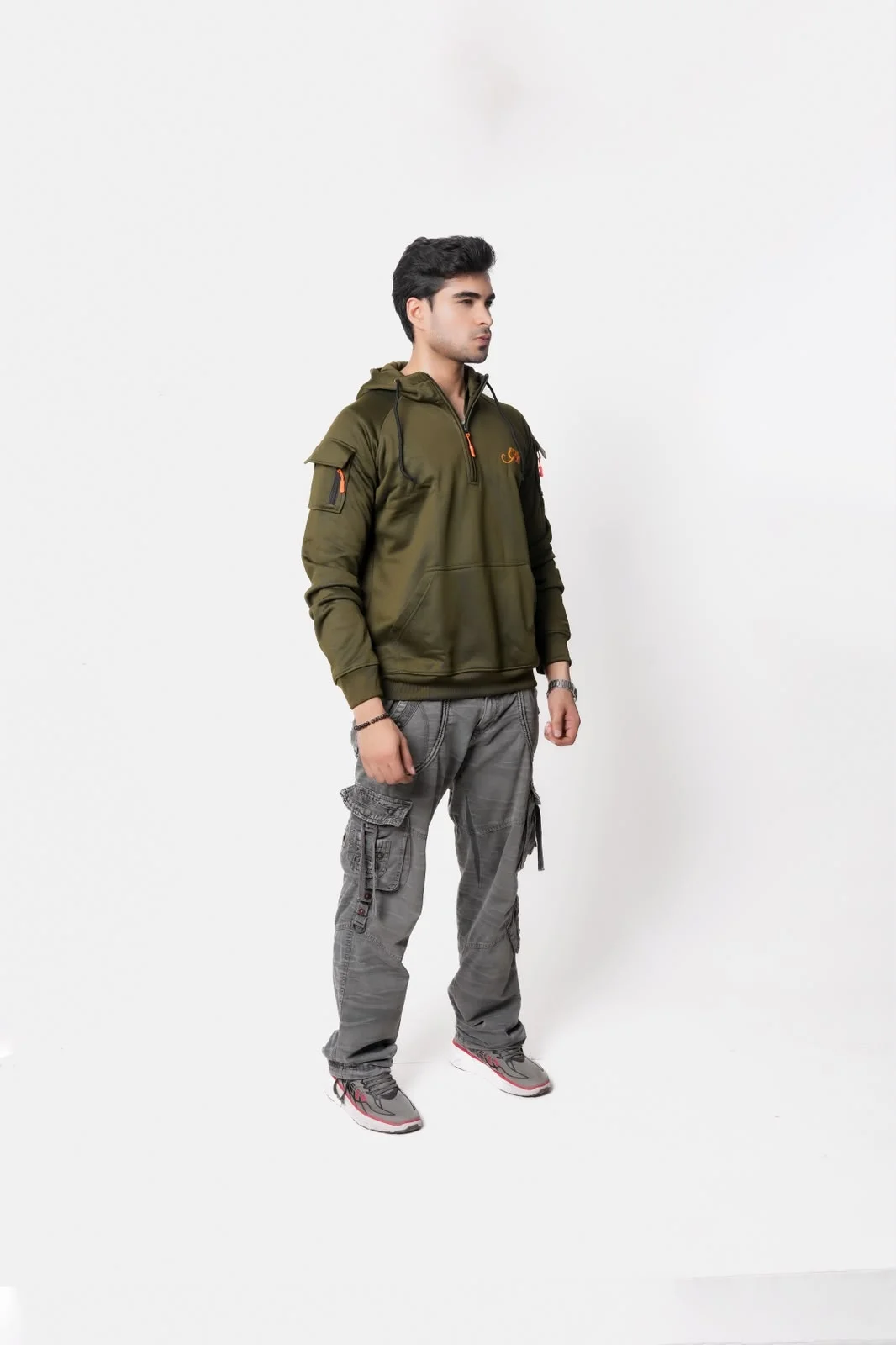 Premium Men’s Hoodie - Olive green - Image 2